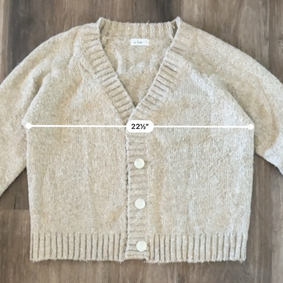 Oatmeal Cardigan with Abalone Buttons - Picture 6 of 11